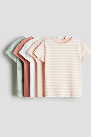 H&M 5er-Pack Baumwoll-T-Shirts - Grün