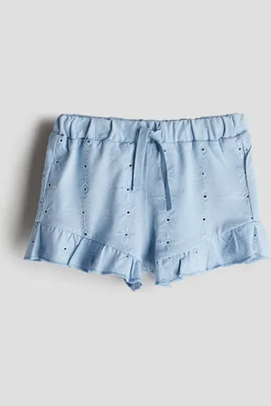 H&M Jerseyshorts mit Broderie Anglaise - Blau