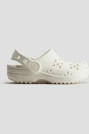H&M Classic Floral Cut Out Clog - Weiß