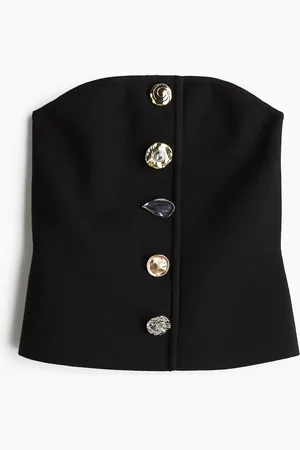 H&M Bandeau-Top mit Cut-out - Schwarz