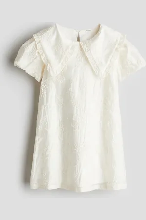 H&M Besticktes Kleid - Weiß