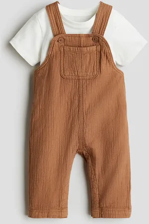 H&M 2-piece dungarees and top set - Beige