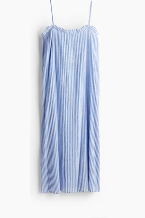 H&M Baumwollkleid mit Volants - Blau
