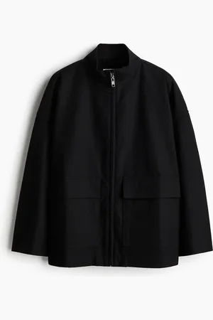 H&M Oversized Canvasjacke - Schwarz