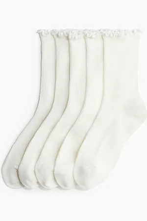 H&M 5er-Pack Gerippte Socken - Weiß