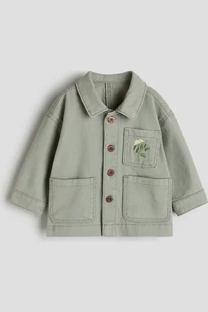 H&M Shacket mit besticktem Motiv - Grün