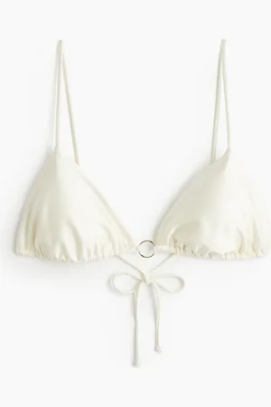 H&M Wattiertes Triangel-Bikinitop - Weiß