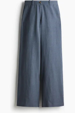 H&M Weite Hose aus Leinenmix - Blau