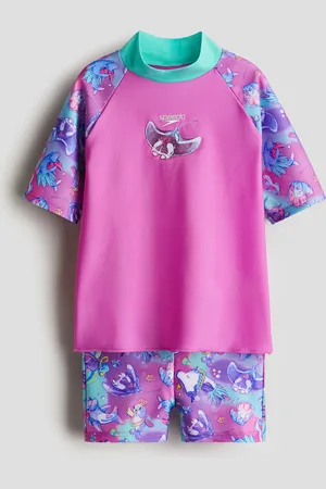 H&M Kurzärmliges Rash-top-set Mit Digital-print - Lila