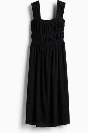 H&M Gesmoktes Kleid - Schwarz