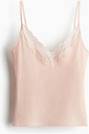 H&M Trägertop mit Spitze - Orange
