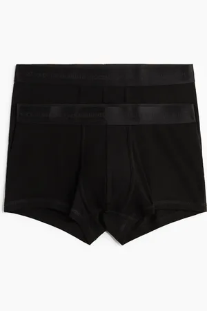 H&M 2er-Pack Kurze, tief sitzende Trunks mit Lycra® - Schwarz