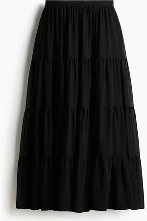 H&M Langer Stufenrock - Schwarz