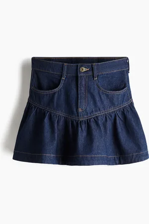 H&M Denimrock mit Peplum - Blau