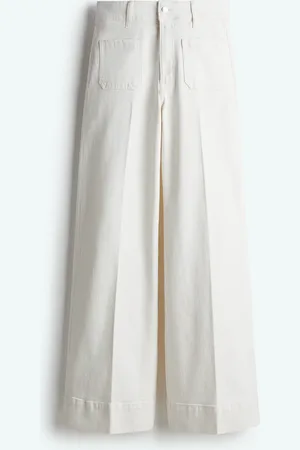 H&M Wide High Jeans - Weiß