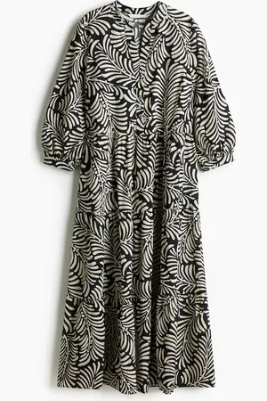 H&M Gestuftes Midikleid - Schwarz