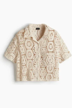 H&M Crochetbeach Shirt Co-ord - Weiß