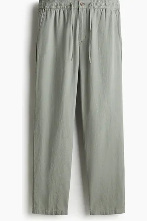 H&M Hose aus Leinenmix in Regular Fit - Grün