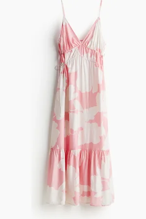 H&M Maxikleid mit Tunnelzügen - Pink