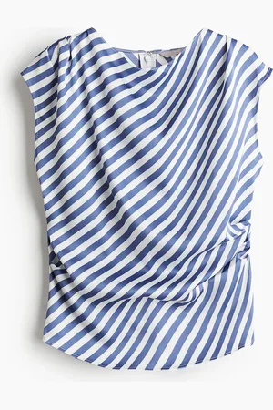 H&M Drapiertes Satintop - Blau