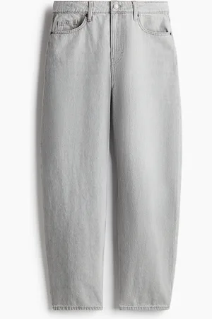 H&M Barrel High Jeans - Grau