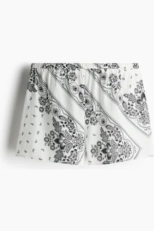 H&M Gecrinkelte Strandshorts - Weiß
