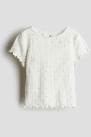 H&M Pointelleshirt - Weiß