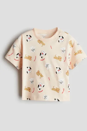 H&M Baumwoll-T-Shirt mit Print - Orange