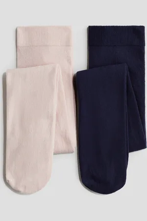 H&M 2-Pack Feinstrick-Strumpfhosen - Pink
