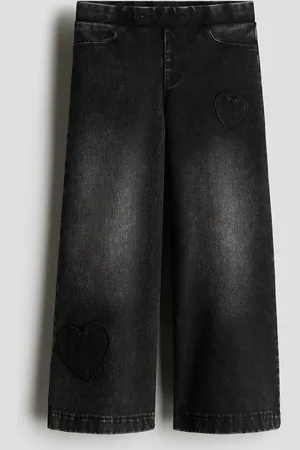 H&M Weite Hose im Denimlook - Schwarz