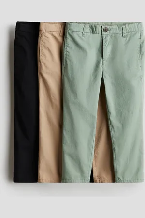 H&M 3er-Pack Chinos aus Baumwolltwill - Grün