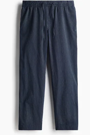 H&M Popelinehose in Relaxed Fit - Blau