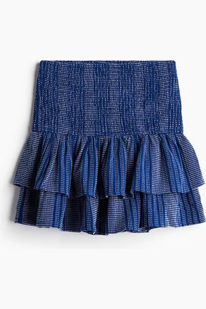 H&M Stufenrock mit Smokbund - Blau