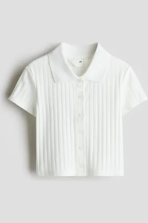 H&M Geripptes Shirt - Weiß