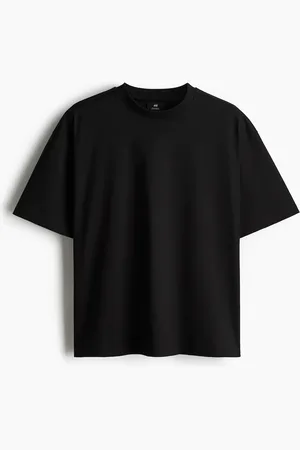 H&M Baumwoll-T-Shirt in Oversize-Passform - Schwarz