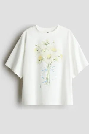 H&M Oversized Baumwoll-T-Shirt - Weiß