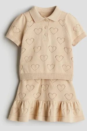 H&M 2-teiliges Set in Musterstrick - Beige