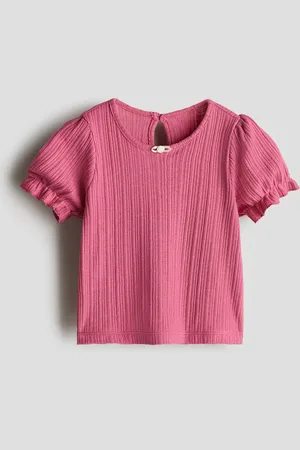 H&M Jerseyshirt mit Struktur - Pink