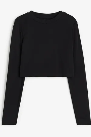 H&M Langarmshirt aus Jersey - Schwarz