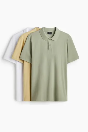 H&M 3er-Pack Poloshirts in Regular Fit - Weiß