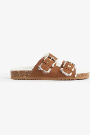 H&M Pantoffeln mit Teddyfutter - Beige