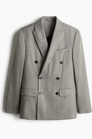H&M Zweireihiges Jackett in Regular Fit - Braun