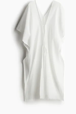 H&M Strandkaftan aus Crinklestoff - Weiß
