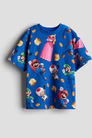 H&M T-Shirt mit Print - Blau