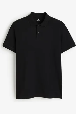 H&M Pikeeshirt in Regular Fit - Schwarz