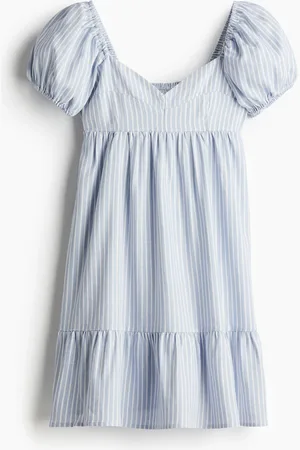 H&M Kleid mit Puffärmeln - Blau