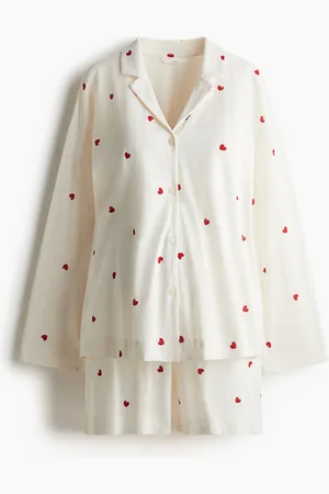 H&M MAMA Before & After Baumwollpyjama - Weiß