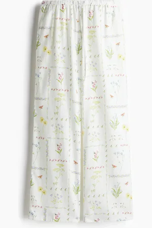 H&M Kordelzughose mit geradem Bein - Weiß