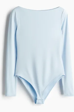H&M Body mit U-Boot-Ausschnitt - Blau