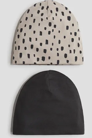 H&M 2er-Pack Beanies aus Baumwolle - Braun